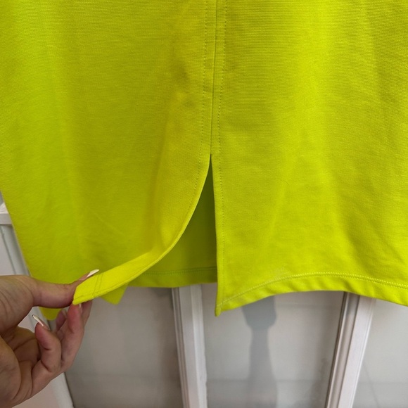 Zara Neon Yellow Lime Green Sleeveless Bodycon Fitted Midi Dress Size XL NWT - Picture 5 of 10